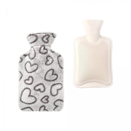 SEPTAM Láhev na vodu ve tvaru srdce – 1 l, měkký plyšový potah