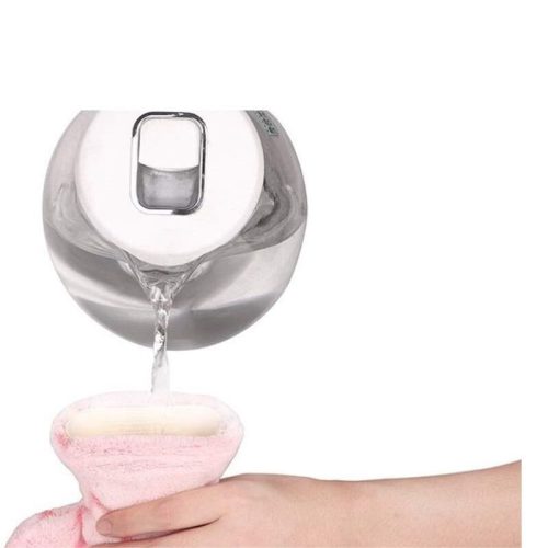 SEPTAM Láhev na vodu ve tvaru srdce – 1 l, měkký plyšový potah