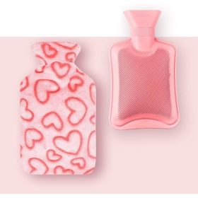   Růžová láhev na vodu se vzorem srdce – měkký potah, pohodlné hřeje