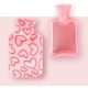 Růžová láhev na vodu se vzorem srdce – měkký potah, pohodlné hřeje