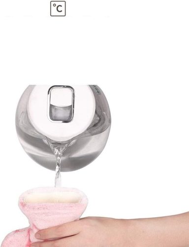 Růžová láhev na vodu se vzorem srdce – měkký potah, pohodlné hřeje