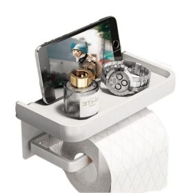   Držák toaletního papíru Roffie bílý – hliníkový nástěnný, kompaktní velikost