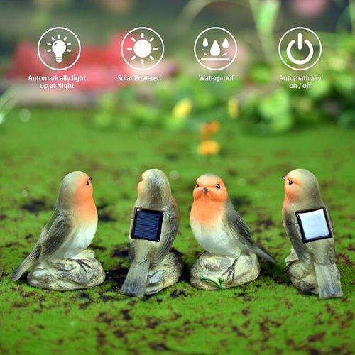 Solární dekorativní lampa JeeYee s motivem ptáků, 2kusy – energeticky úsporné zahradní osvětlení