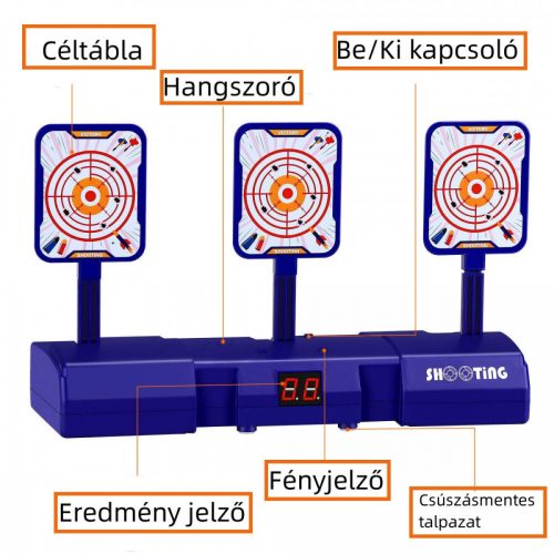 STŘELBA Trojitý terč pro děti – na baterie, sukazatelem skóre, pro hračkové zbraně