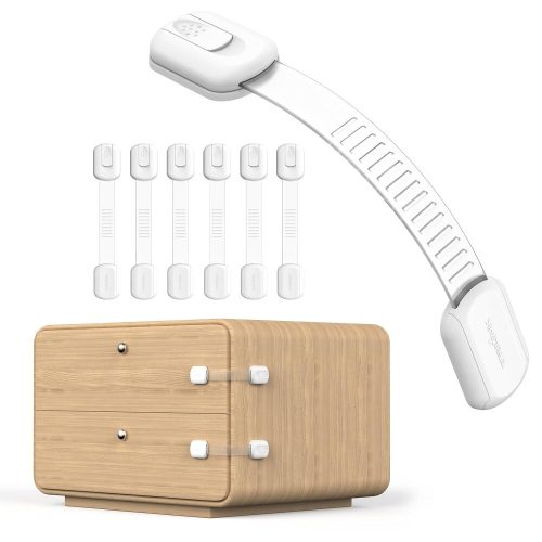 ADORIC Nastavitelný dětský zámek 6 ks – Bezpečnostní zámky pro skříňky a zásuvky