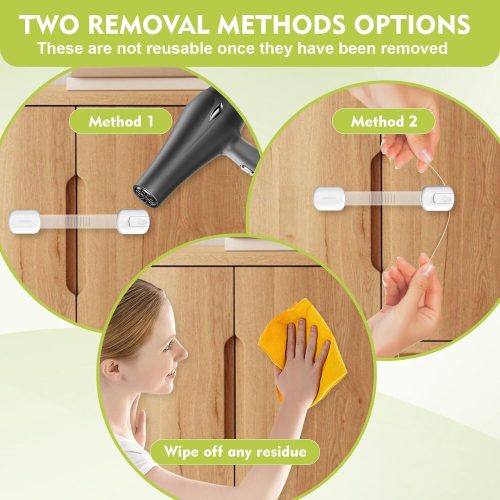 ADORIC Nastavitelný dětský zámek 6 ks – Bezpečnostní zámky pro skříňky a zásuvky