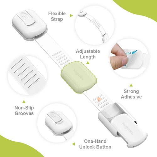 ADORIC Nastavitelný dětský zámek 6 ks – Bezpečnostní zámky pro skříňky a zásuvky