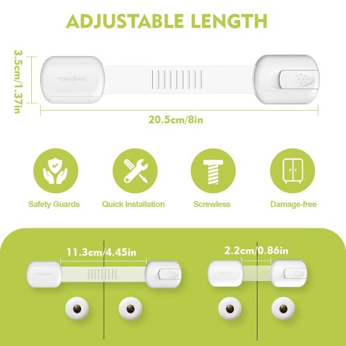 ADORIC Nastavitelný dětský zámek 6 ks – Bezpečnostní zámky pro skříňky a zásuvky