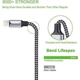   MFi certifikovaný nylonový opletený rychlonabíjecí USB kabel pro iPhone 1m, 3ks