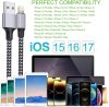 MFi certifikovaný nylonový opletený rychlonabíjecí USB kabel pro iPhone 1m, 3ks