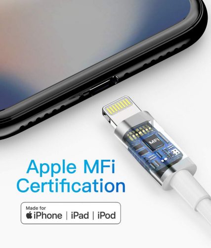 Nabíjecí kabel Apple MFi pro iPhone – Lightning – USB, 3m, bílý