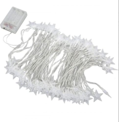 LED dekorace ve tvaru hvězdy – 50 LED, 6m, řetěz ve tvaru hvězdy pro párty a slavnostní atmosféru