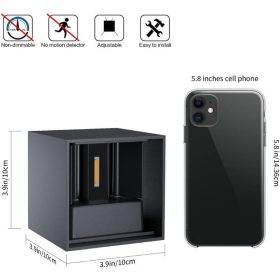   Venkovní nástěnné svítidlo K-Bright LED 12W, IP65, vodotěsné, antracitové, teplé bílé světlo - 1 ks