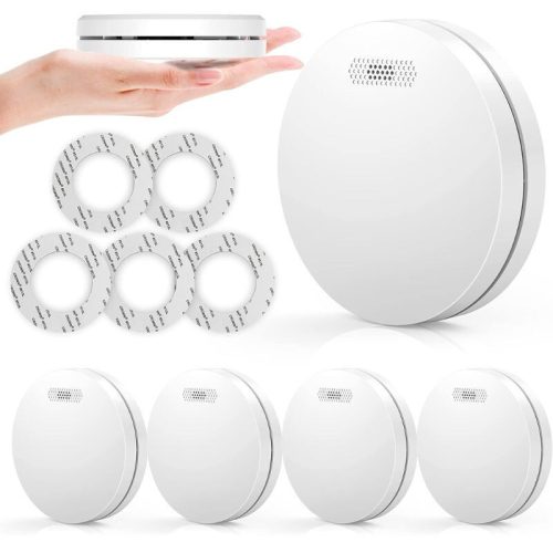 Detektor kouře Xindum 5 ks – certifikace TÜV, sbaterií, bílý