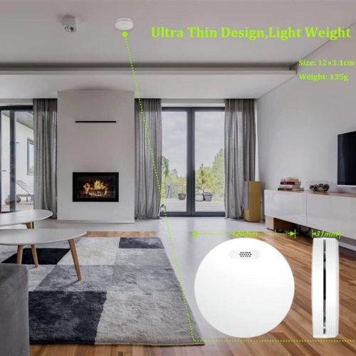 Detektor kouře Xindum 5 ks – certifikace TÜV, sbaterií, bílý