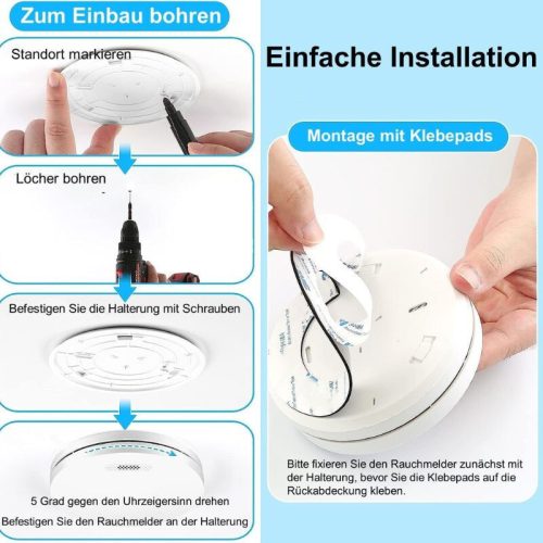 Detektor kouře Xindum 5 ks – certifikace TÜV, sbaterií, bílý