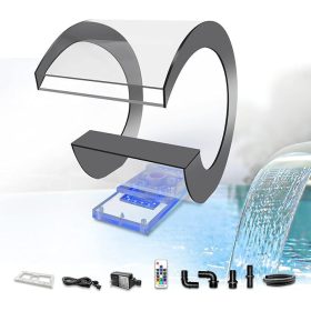   Bazénová fontána z nerezové oceli ve tvaru písmene C LONGRUN 36, 3cm