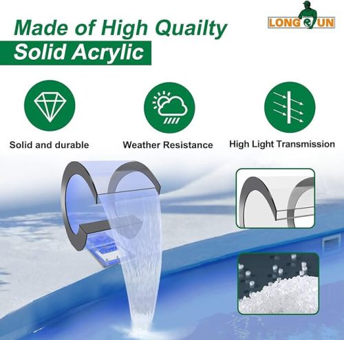 Bazénová fontána z nerezové oceli ve tvaru písmene C LONGRUN 36, 3cm