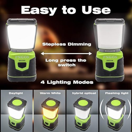 Přenosné kempingové světlo Pngos Green LED s baterií – 10 LED diod