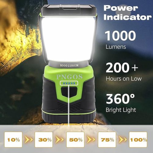Přenosné kempingové světlo Pngos Green LED s baterií – 10 LED diod