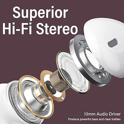 Bezdrátová Bluetooth sluchátka Ture – potlačení hluku, dotykové ovládání s pouzdrem