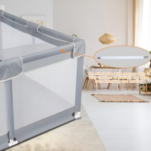 Přenosná dětská ohrádka Tenckat – s matrací pro domácí mazlíčky, 130×130×68 cm