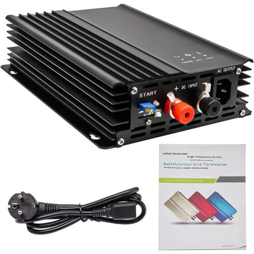 500W MPPT solární síťový měnič s čistým sinusovým proudem 24V, AC 90–135V - černý