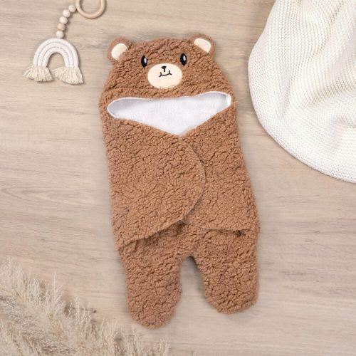 Dětská zavinovačka Soarwg pro miminka 0-6 měsíců – hnědobílá, měkká, teplá zavinovačka pro novorozence