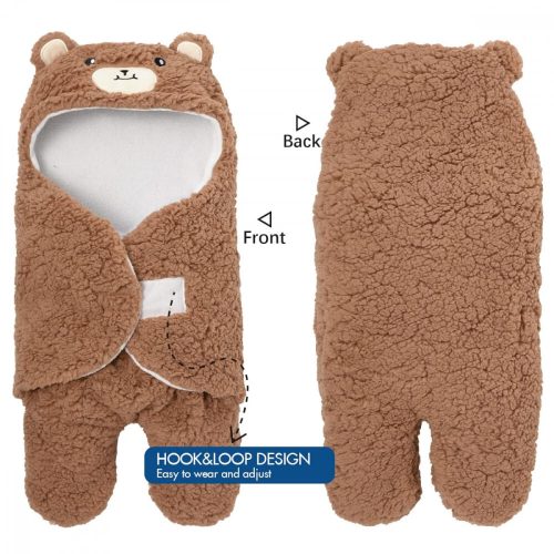 Dětská zavinovačka Soarwg pro miminka 0-6 měsíců – hnědobílá, měkká, teplá zavinovačka pro novorozence