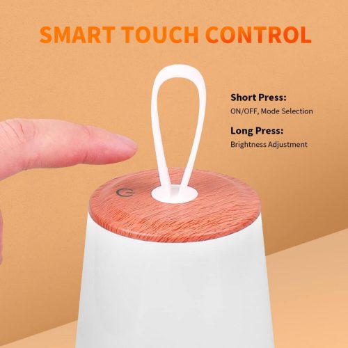 LED noční světlo – vzor dřeva, teplé světlo, stolní lampa do ložnice