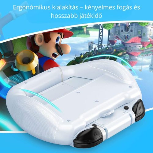 Mooroer Joy-Con grip a závodní volant 3 díly - bílý