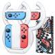Mooroer Nintendo Switch a OLED závodní volant a rukojeť Joy-Con – bílá