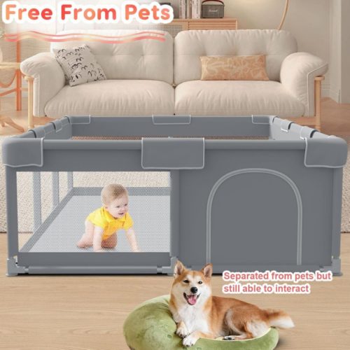 Dětská ohrádka Tenckat – 180x150x68 cm, prodyšná síťovaná stěna, stabilní konstrukce