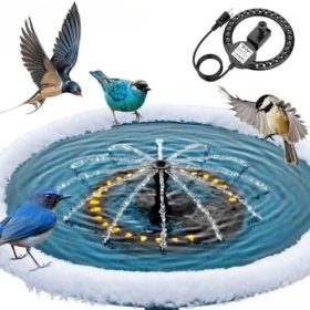   iKuchelife 250W zimní ohřívač ptáků s fontánou - černý