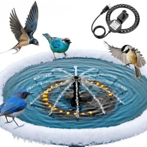 iKuchelife 250W zimní ohřívač ptáků s fontánou - černý