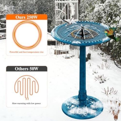 iKuchelife 250W zimní ohřívač ptáků s fontánou - černý