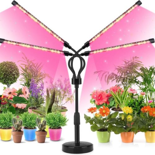 LED pěstební světlo Yikedan pro pokojové rostliny – černé, snastavitelnými rameny