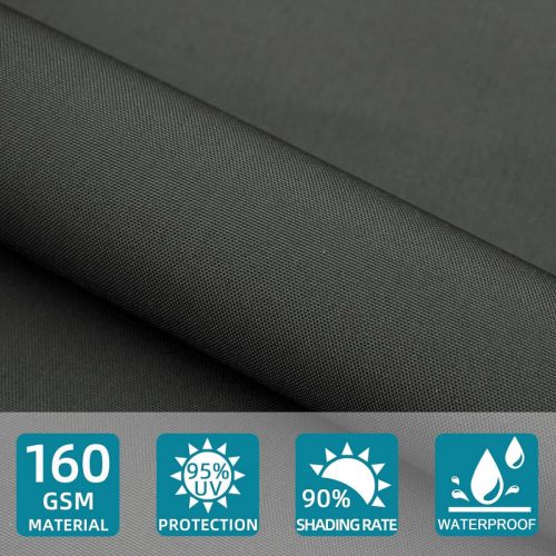 SunnestLife Voděodolná obdélníková sluneční clona odolná proti UV záření – 2x2 m hnědá venkovní clona na terasu a zahradu